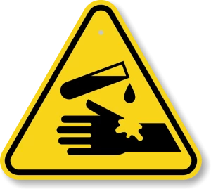 warning-corrosive-substance-iso-sign-is-2118 mineral acid corrosion